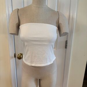 Intimately Free People White Bandeau Tube Top Size Medium Stretch Layering Top